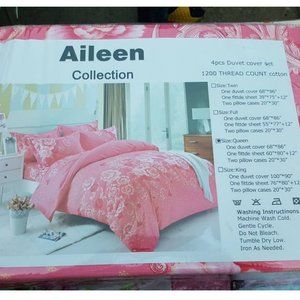 NEW 4pcs Duvet set–1200 thread count cotton -#4